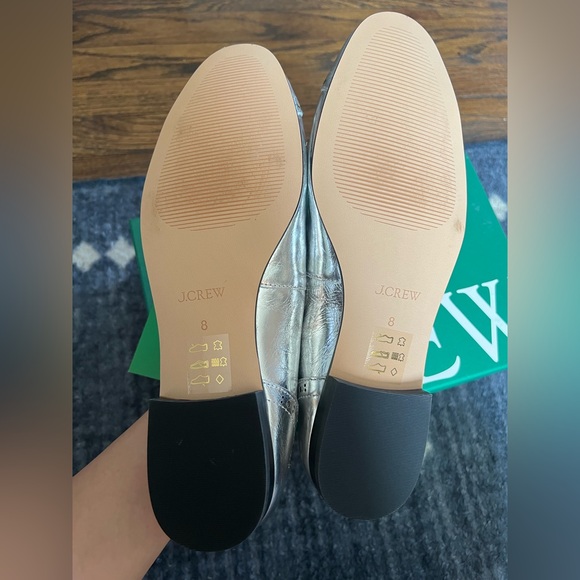 Silver Leather Jcrew Flat - Picture 5 of 6